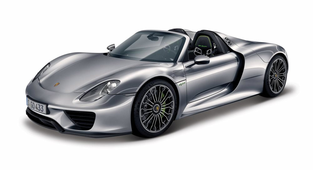 Porsche 918 Spyder, Metallic Gray - Bburago 21076 - 1/24 Scale