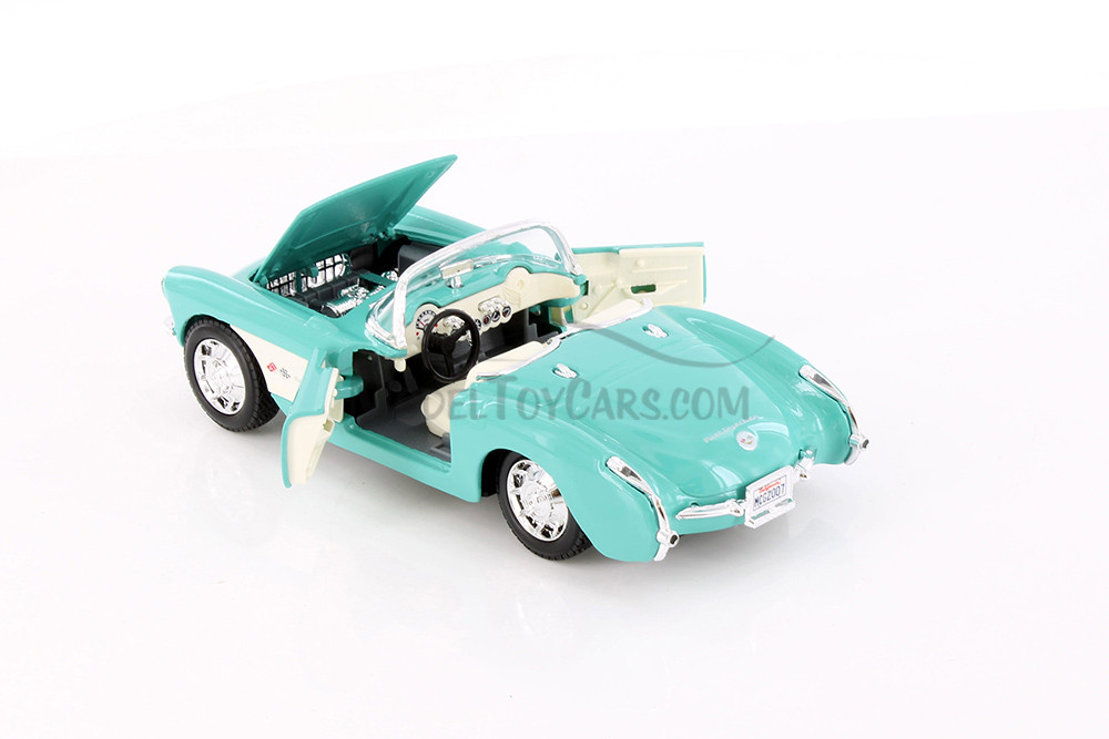 1957 Chevy Corvette Convertible, Turquoise - Maisto Special Edition 31275 - 1/24 Scale Diecast Car