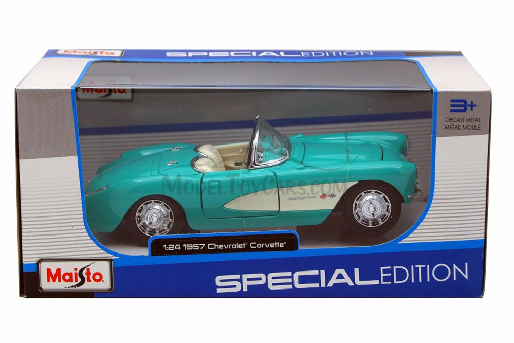 1957 Chevy Corvette Convertible, Turquoise - Maisto Special Edition 31275 - 1/24 Scale Diecast Car