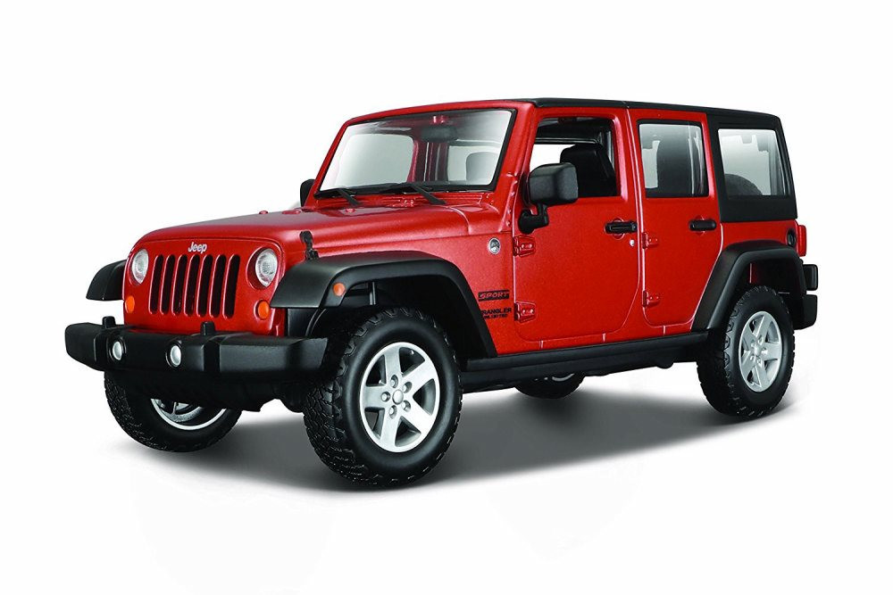 2015 Jeep Wrangler Unlimited, Orange - Maisto 31268OR - 1/24 Scale Diecast Model Toy Car