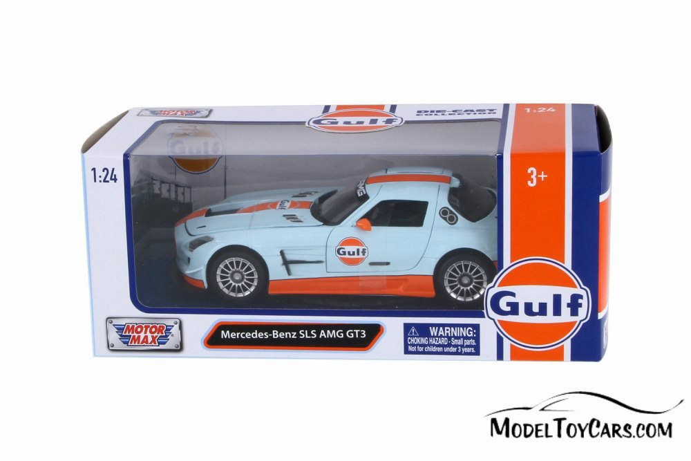 Mercedes-Benz SLS AMG GT3, Gulf Oil - Motormax 79646 - 1/24 scale Diecast Model Toy Car