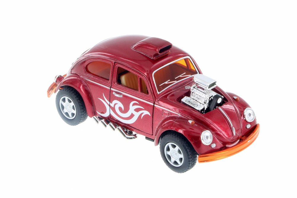 Volkswagen Beetle Custom Dragracer, Red - Kinsmart 5405D - 1/32 Scale Diecast Model Toy Car