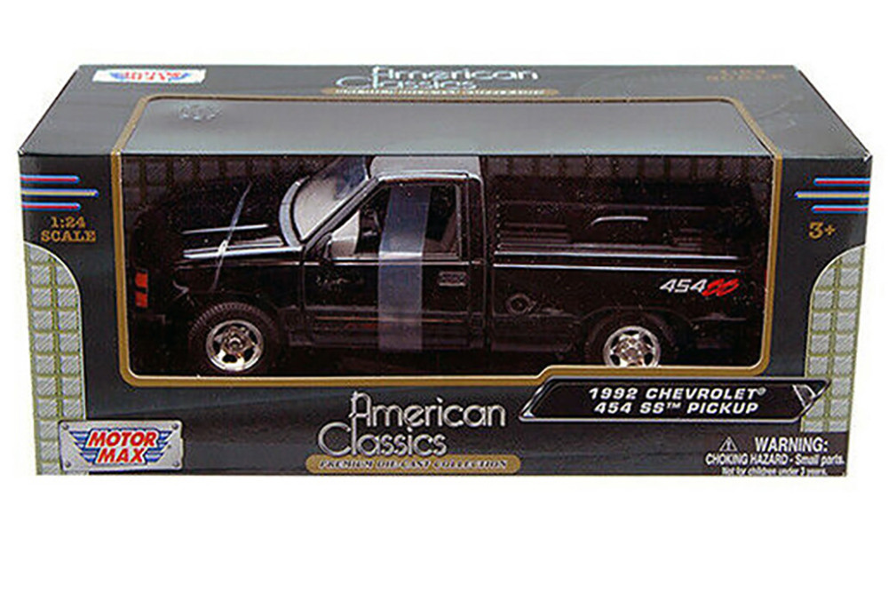 1992 Chevy 454SS Pick Up Truck, Black - Motormax 73203 - 1/24