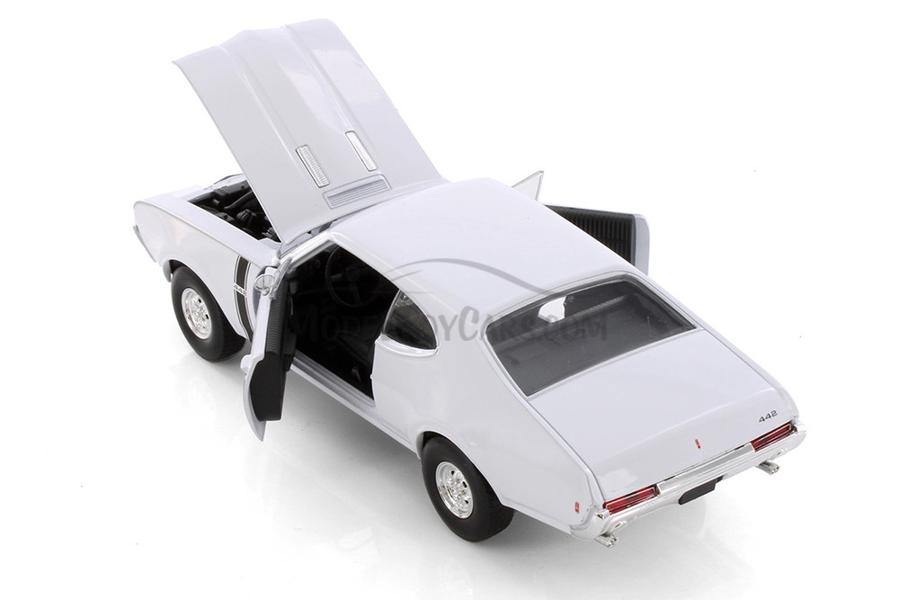 Welly 1:24 Modellino Auto Oldsmobile 442 Del 1968 &ndash; Colore Blu, Pressofuso