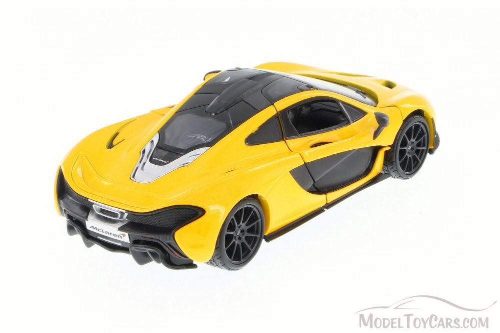 McLaren P1 Hard Top, Yellow - Motor Max 79325 - 1/24 Scale Diecast Model Toy Car (New, but NO BOX)