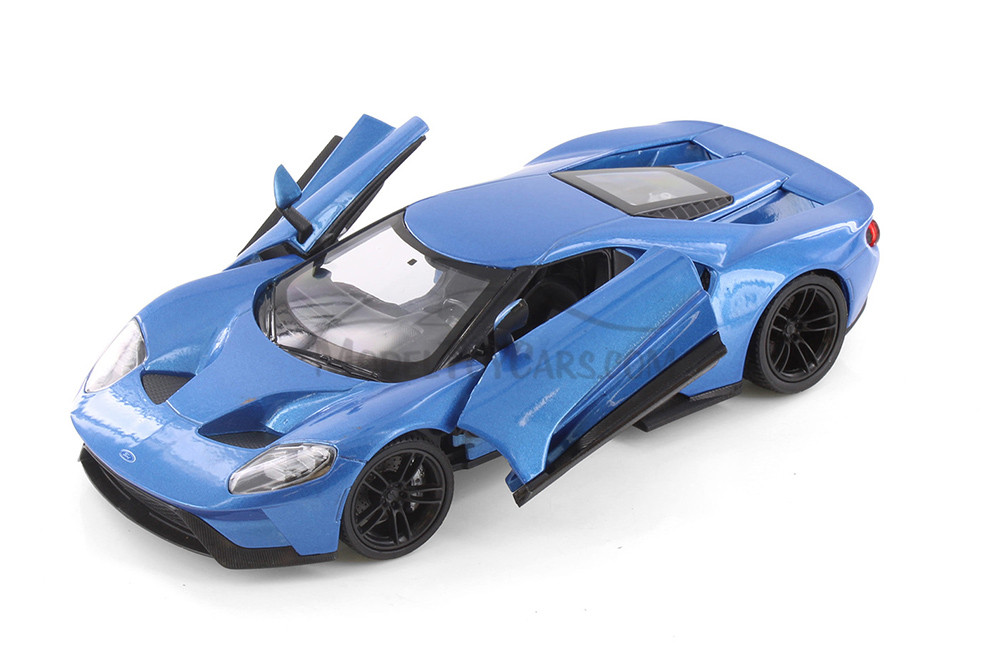 2017 Ford GT, Blue - Welly 24082/4D - 1/24 Scale Diecast Model Toy