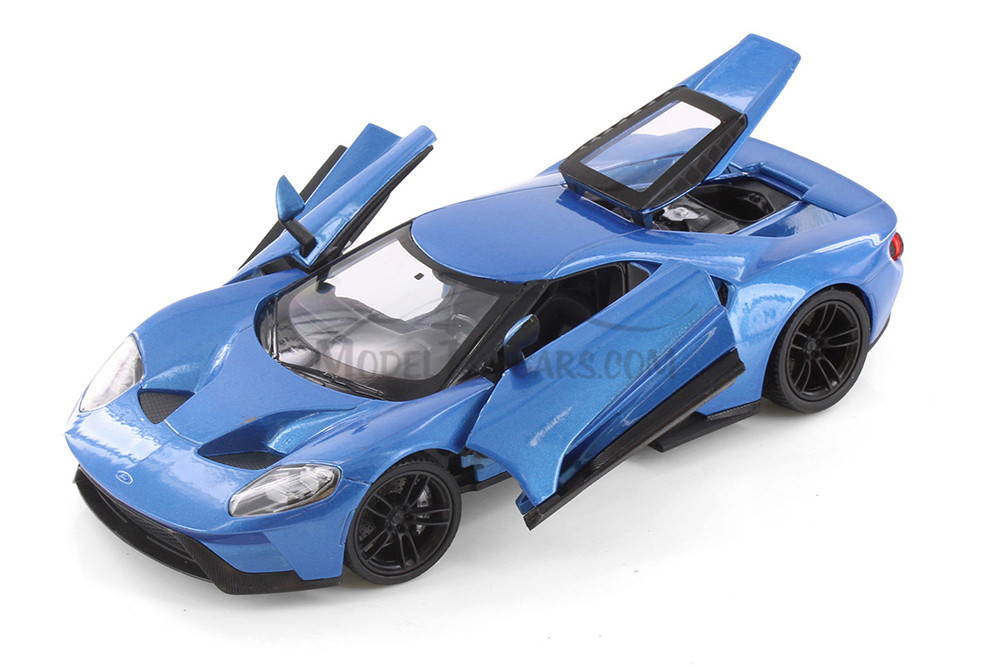 2017 Ford GT, Blue - Welly 24082/4D - 1/24 Scale Diecast Model Toy