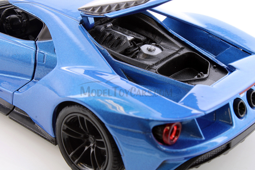 2017 Ford GT, Blue - Welly 24082/4D - 1/24 Scale Diecast Model Toy Car