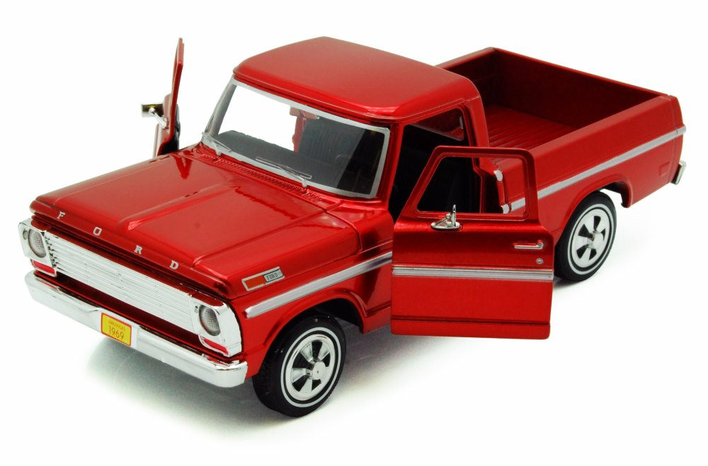 1969 Ford F100 Pick-up Truck, Burgundy - Showcasts 79315 - 1/24