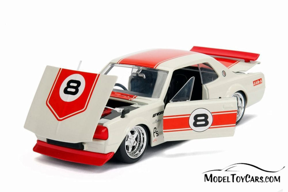 1971 Nissan Skyline GT-R Hard Top, White with red - Jada 30002WA1