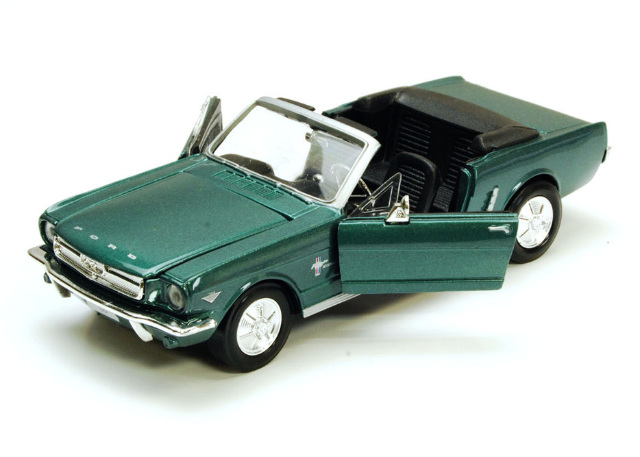 1964 Ford Mustang Convertible, Teal - Showcasts 73212 - 1/24 Scale Diecast Model Toy Car