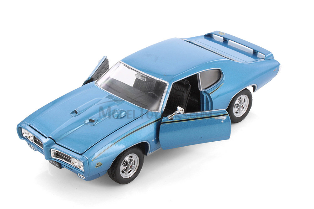 1969 Pontiac GTO, Blue - Welly 22501 - 1/24 Scale Diecast Model