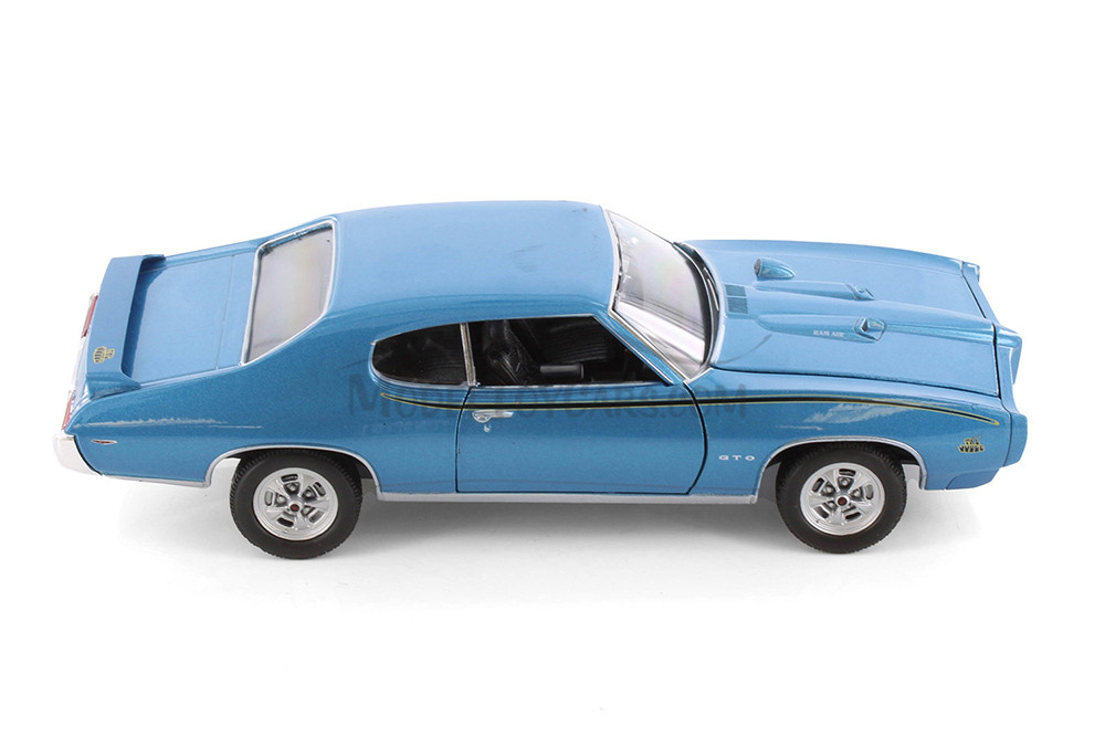 1969 Pontiac GTO, Blue - Welly 22501 - 1/24 Scale Diecast Model Toy Car (Brand New, but NOT IN BOX)