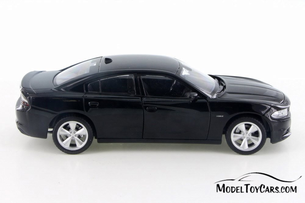 2016 Dodge Charger R/T, Black - Welly 28079D - 1/24 Scale Diecast Model Toy Car