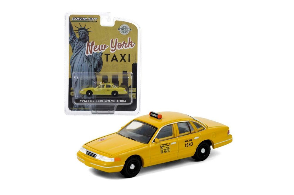 New York City Taxi 1994 Ford Crown Victoria, Yellow - Greenlight 30206/48 - 1/64 scale Diecast Car