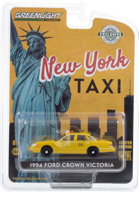 New York City Taxi 1994 Ford Crown Victoria, Yellow - Greenlight 30206/48 - 1/64 scale Diecast Car