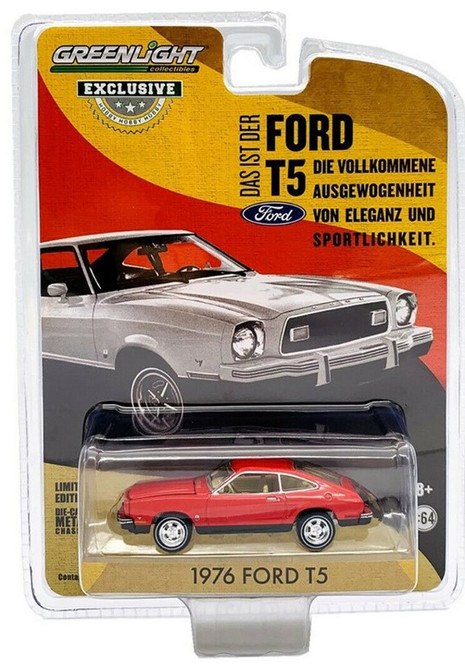 1976 Ford T5, Bright Red /Black - Greenlight 30204/48 - 1/64 scale Diecast Model Toy Car