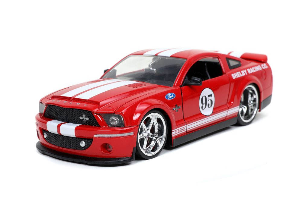 2008 Ford Shelby GT-500KR #95 Shelby Racing Co. Hardtop, Red /White - Jada Toys 31867/4 - 1/24 scale Diecast Model Toy Car