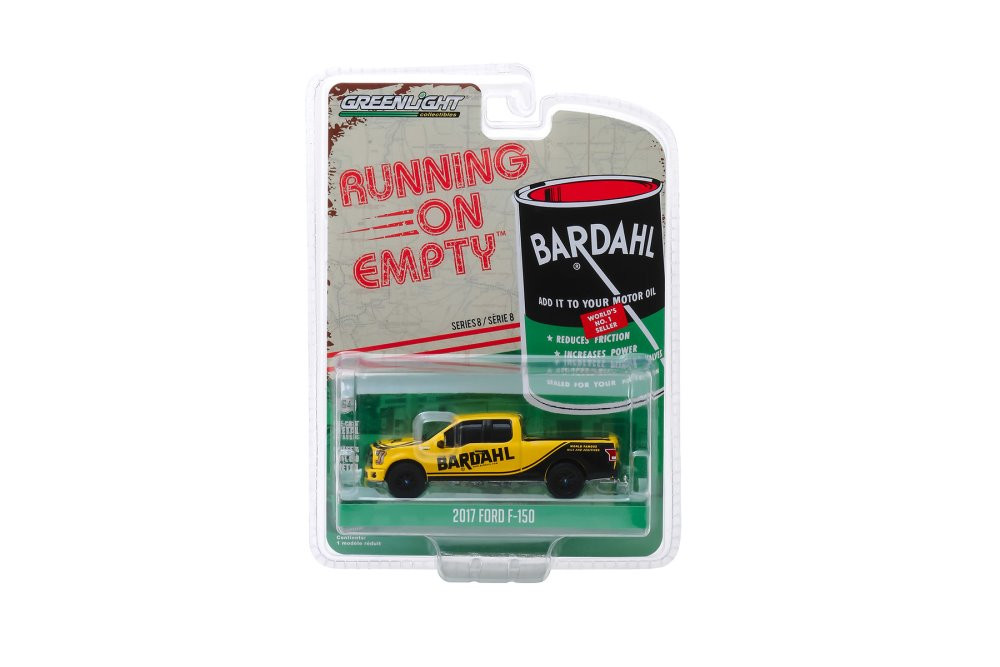 Bardahl 2017 Ford F-150, Yellow with Black - Greenlight 41080/48 - 1/64 scale Diecast Model Toy Car