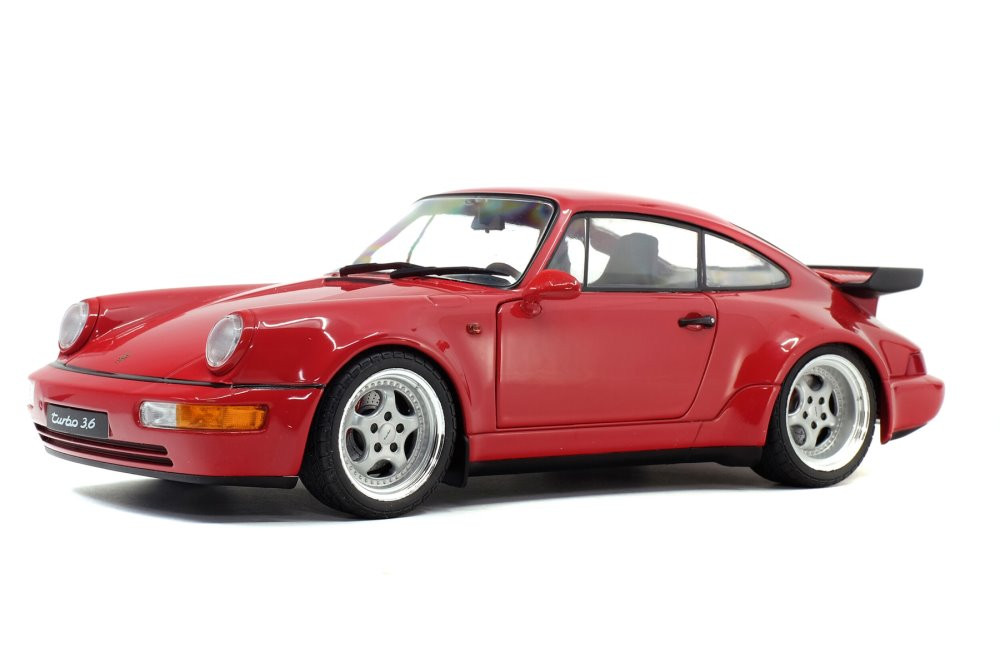 1/18ポルシェ964turbo 1990 Porsche 964 911 Turbo, Red - Solido S1803402 - 1/18 scale