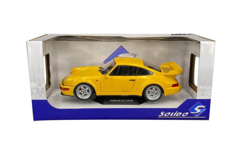 1990 Porsche 964 911 3.8 RS, Yellow - Solido S1803401 - 1/18 scale