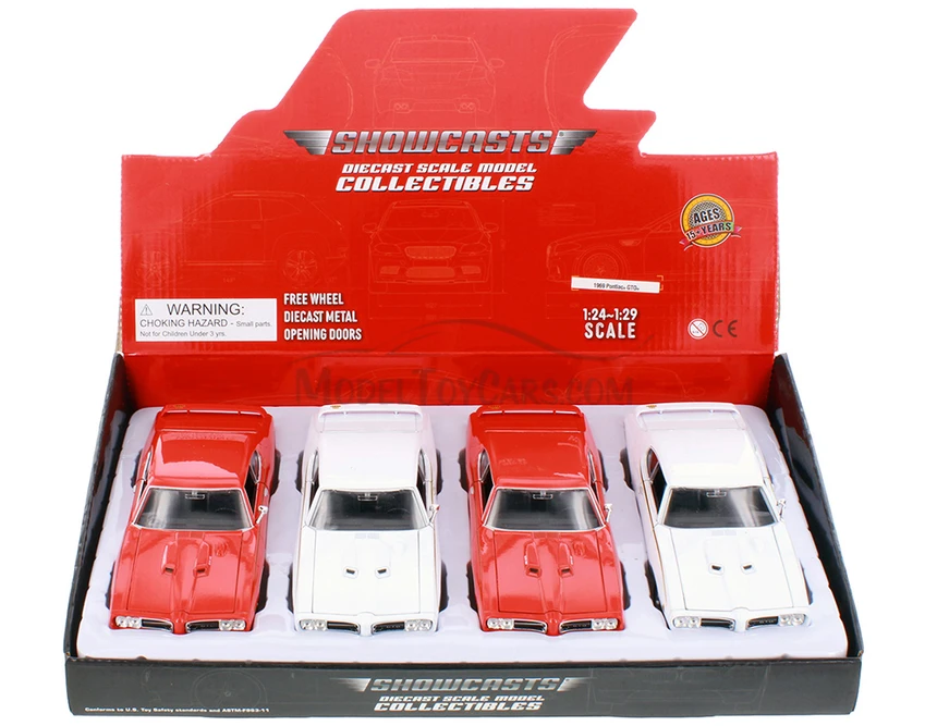 Box of 4 1969 Pontiac GTO (ASSTD) Showcasts® - 1/24 Scale Diecast Model Cars