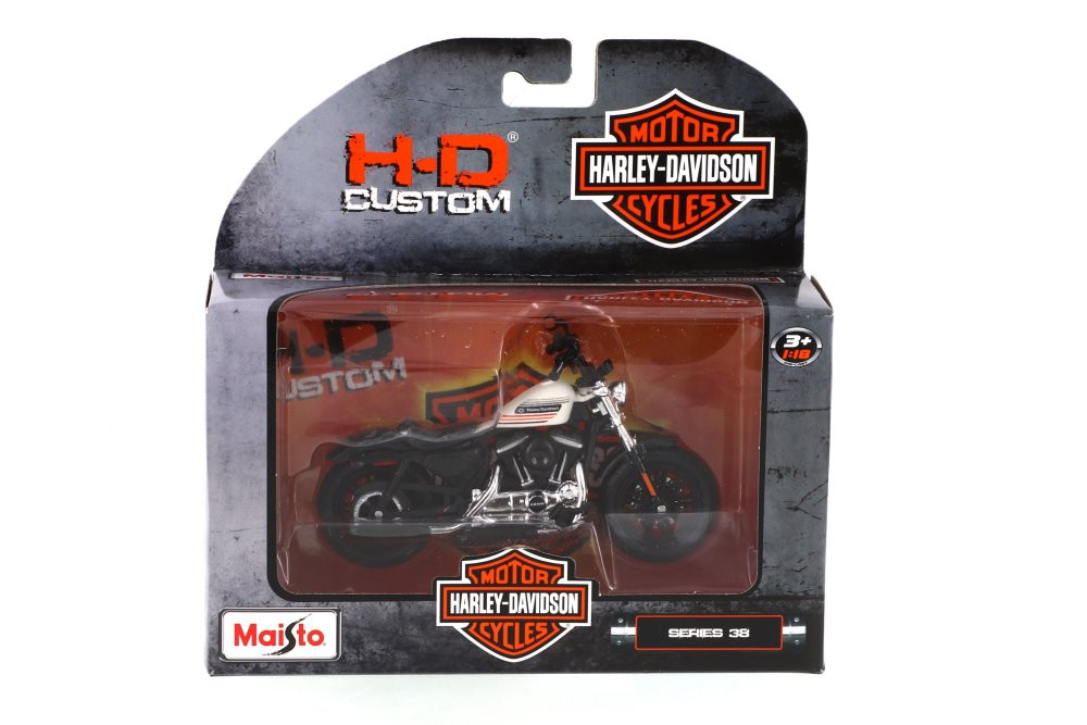 2018 Harley-Davidson Forty-Eight Special, White - Maisto 31360/38 - 1/18 scale Diecast Motorcyle