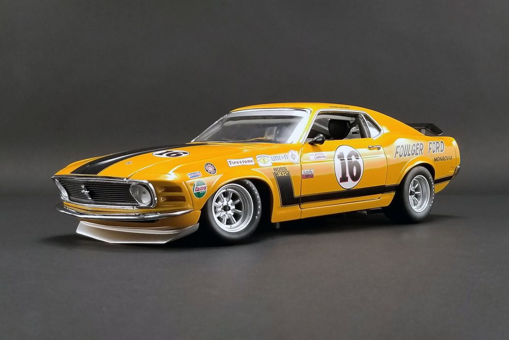 1970 Ford Mustang Boss 302, #16 Foulger Ford - Acme A1801835 - 1/18 scale  Diecast Model Toy Car