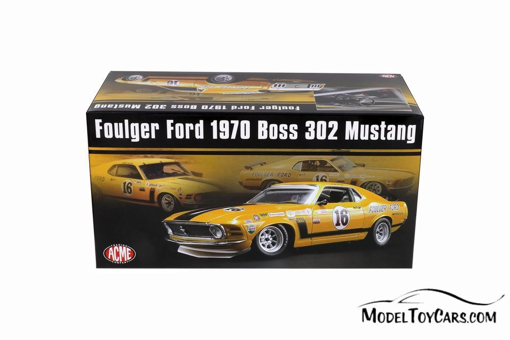 1970 Ford Mustang Boss 302, #16 Foulger Ford - Acme A1801835 - 1/18 scale  Diecast Model Toy Car