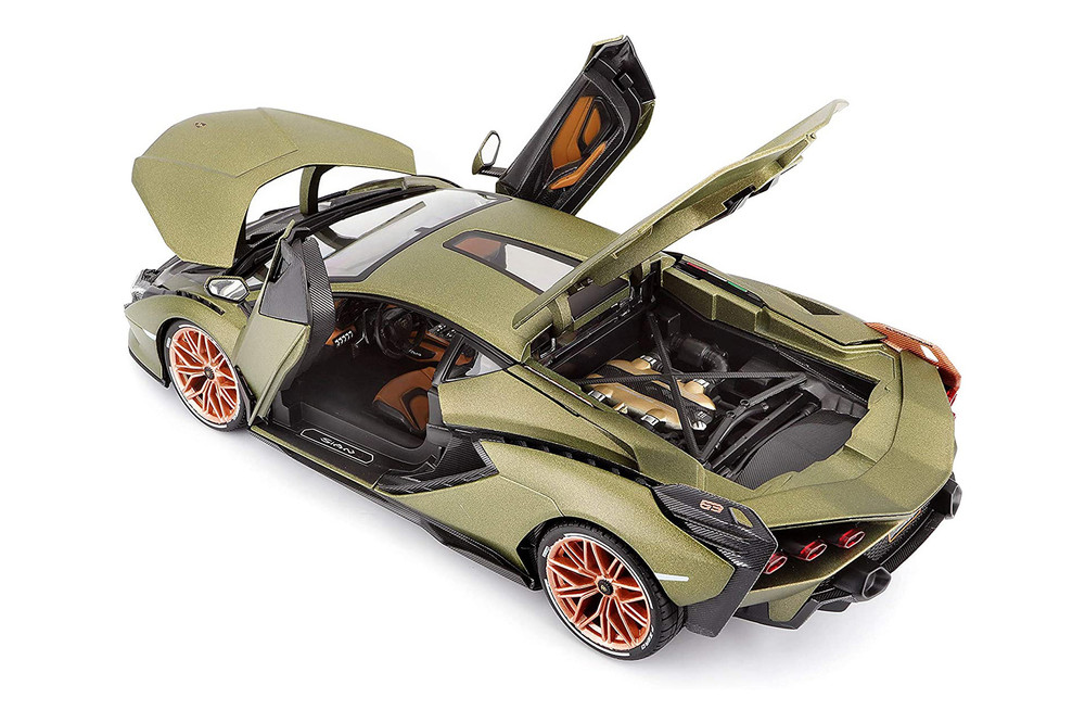 Lamborghini Sián FKP37, Metallic Green - Bburago 11046 - 1/18 scale Diecast Model Toy Car