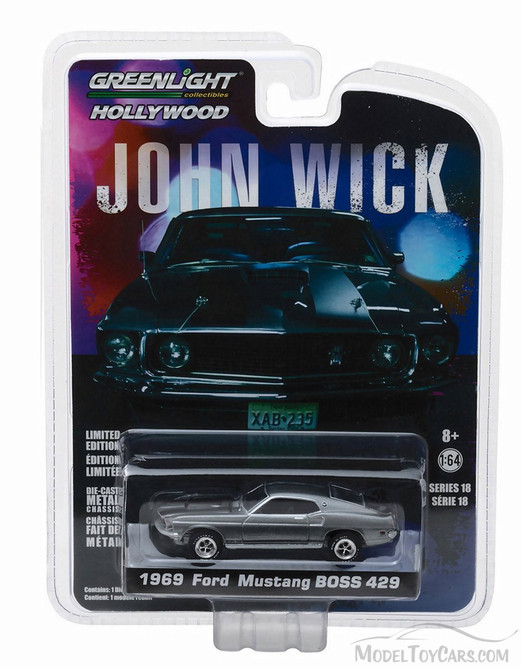 1966 Ford Mustang BOSS 429 (John Wick), Gray - Greenlight 44780E/48 - 1/64 Scale Diecast Car