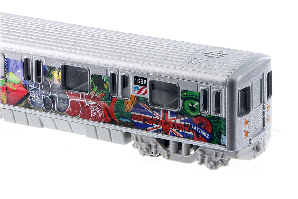 Metro Subway with Graffiti, Green - Showcasts 2233DGF - 1/43 scale Diecast Model Toy Car (1 train, no box)