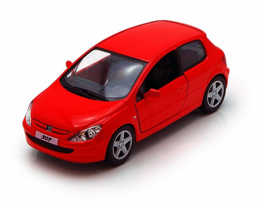 Peugeot 307 XSI, Red - Kinsmart 5079D - 1/32 scale Diecast Model