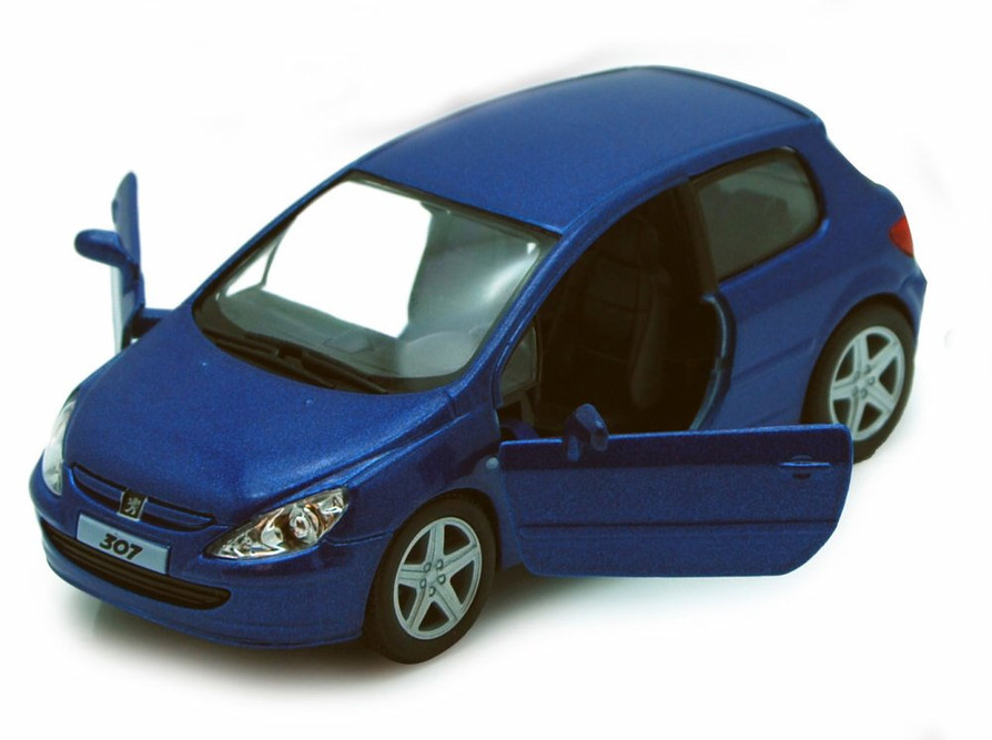 Peugeot 307 XSI, Silver Blue - Kinsmart 5079D - 1/32 scale Diecast