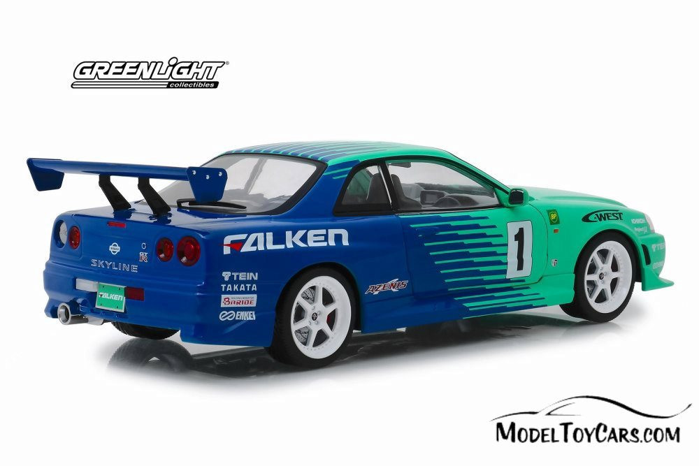 【希少】GREENLIGHT LED GT-R 1:18 1:18 - 1999 Nissan Skyline GT-R (R34) - Red with Neon LED