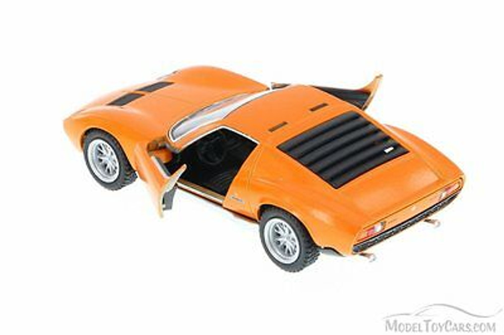 1971 Lamborghini Miura P400 SV, Orange - Kinsmart 5390D - 1/34 Scale Diecast Car (New, but NO BOX)