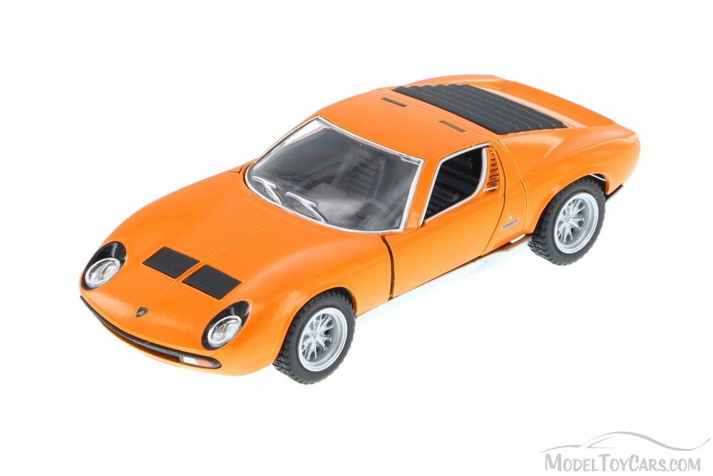 1971 Lamborghini Miura P400 SV, Orange - Kinsmart 5390D - 1/34 Scale Diecast Car (New, but NO BOX)