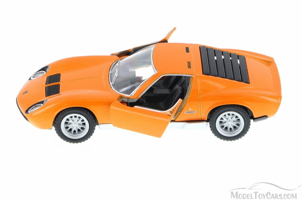 1971 Lamborghini Miura P400 SV, Orange - Kinsmart 5390D - 1/34 Scale Diecast Car (New, but NO BOX)