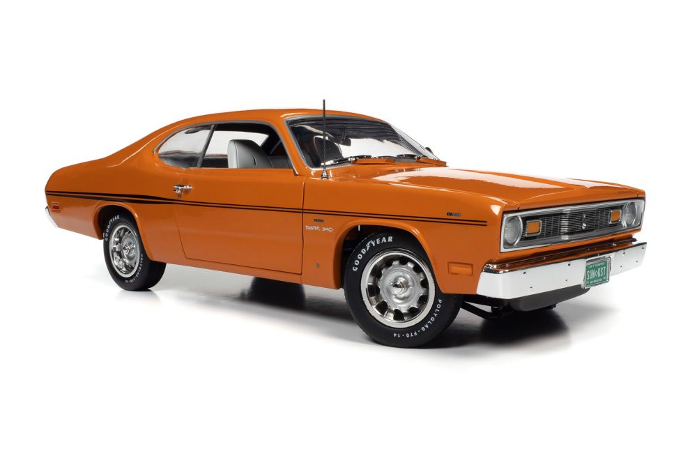 1970 Plymouth Duster 340, Vitamin C Orange - Auto World AMM1239 - 1/18 scale Diecast Model Toy Car