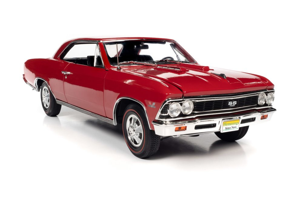 1966 Chevy Chevelle SS 396, Regal Red - Auto World AMM1233 - 1/18 scale  Diecast Model Toy Car 