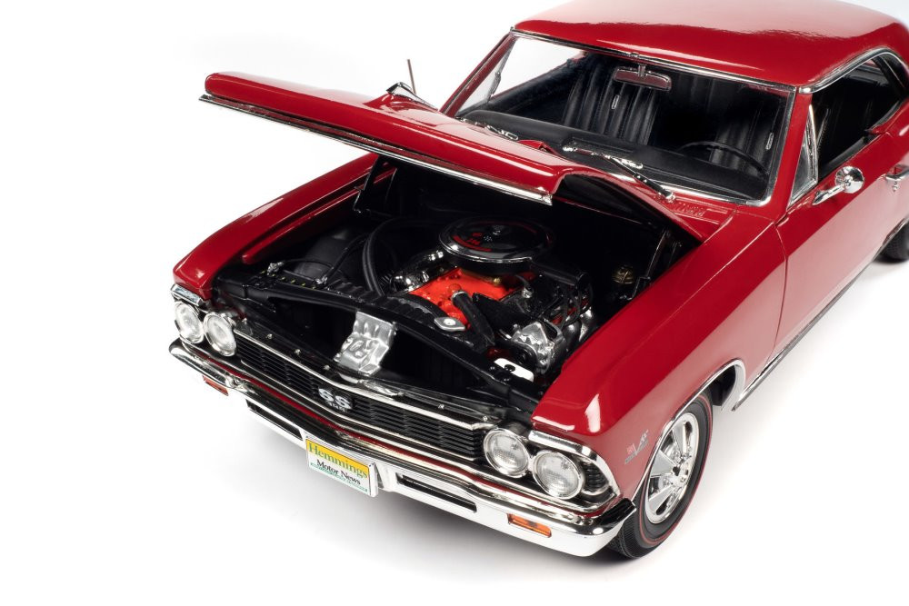 【中古】アメリカンマッスル 1/18 1966 CHEVROLET CHEVELLE SS クリスマスエディション(レッド×ホワイト) ミニカー[10][249008208967] 1966 Chevy Chevelle SS 396, Regal Red - Auto World AMM1233 - 1/18