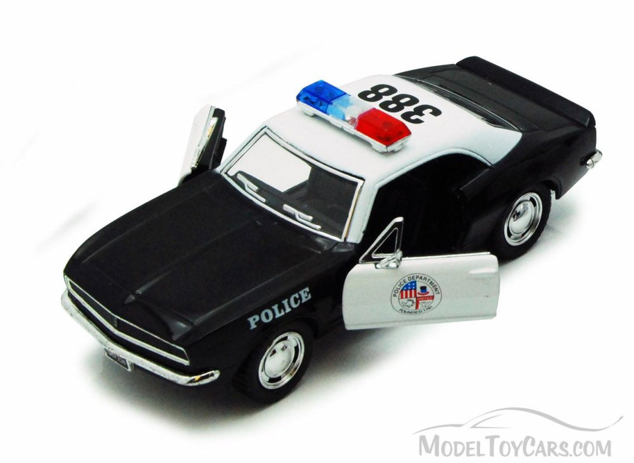 1967 Chevy Camaro Z/28 Police, Black - Kinsmart 5341D - 1/37 scale Diecast Model Toy Car