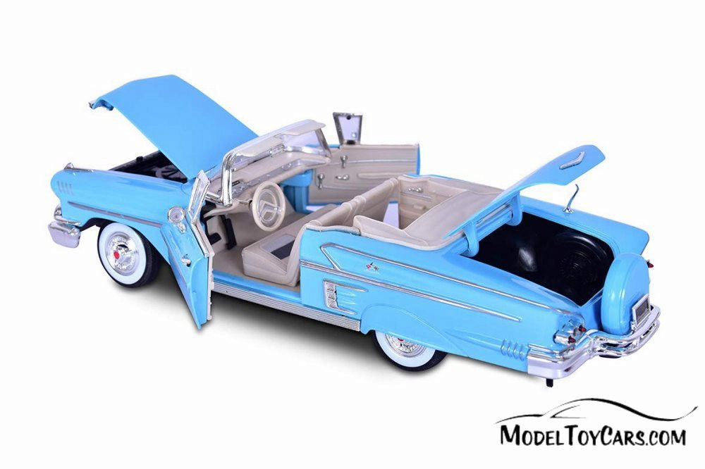 1958 Chevy Impala Convertible, Blue - Motor Max 73112TC/BU