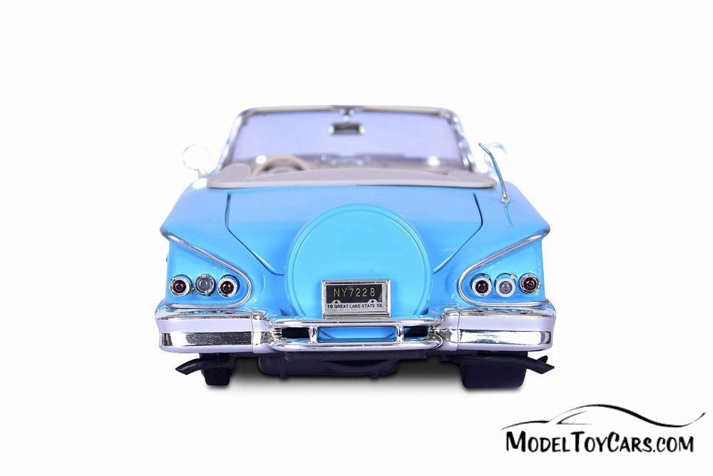 1958 Chevy Impala Convertible, Blue - Motor Max 73112TC/BU - 1/18