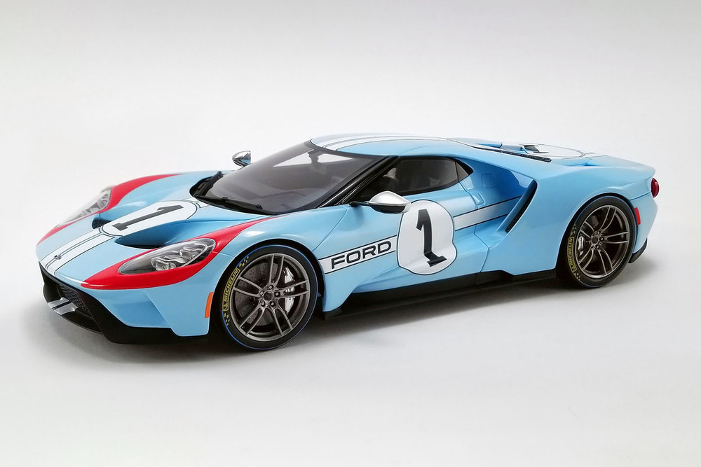 2020 Ford GT #1 Heritage Edition, Light Blue - GT Spirit US027 - 1/18 scale Resin Model Toy Car