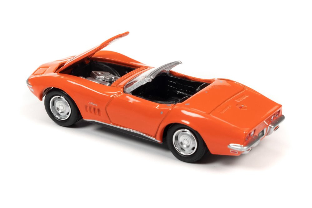 1969 Chevy Corvette ZL1 Convertible, Monaco Orange - Johnny Lightning JLMC024/48A - 1/64 scale Diecast Model Toy Car