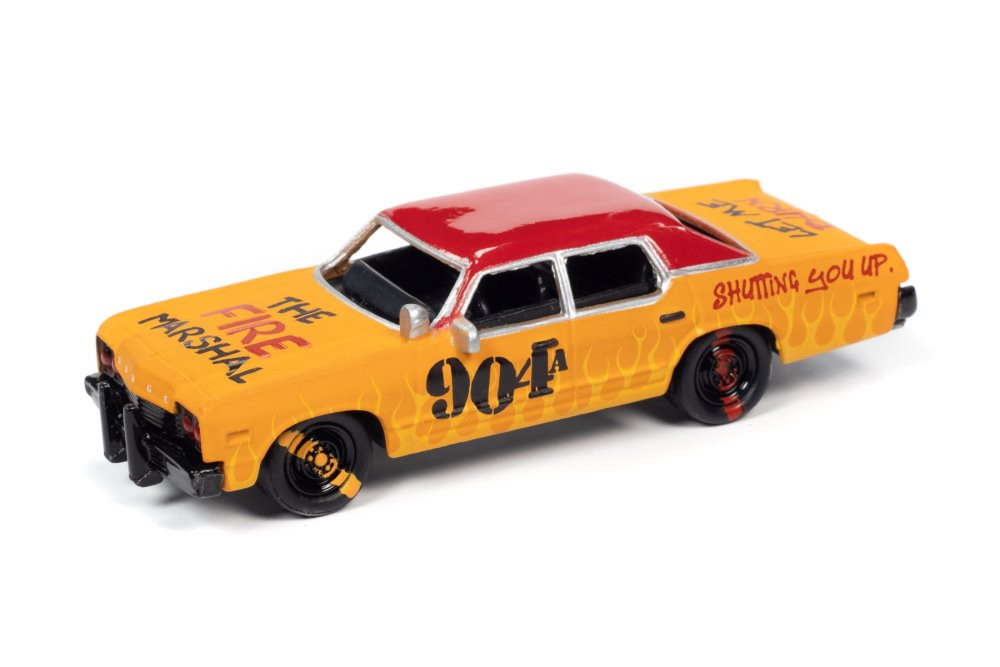 1974 Dodge Monaco, Flat Orange - Johnny Lightning JLSF017/48B - 1/64 scale Diecast Model Toy Car