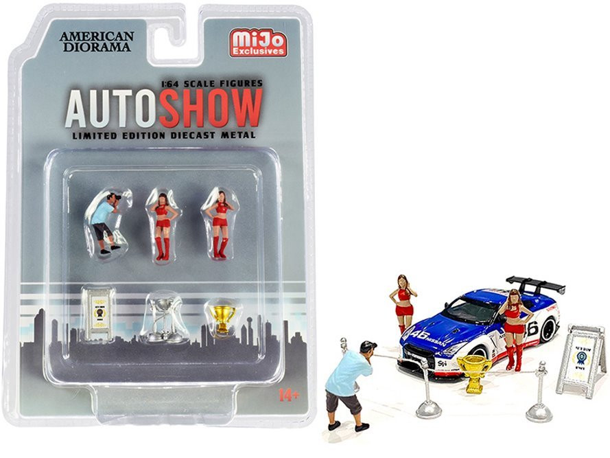 Auto Show Figures Set, Multi - American Diorama AD-38411MJ - 1/64 scale Figurine - Diorama Accessory