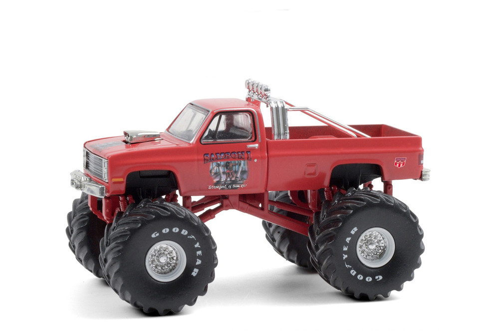 Kings of Crunch 1984 Chevy Silverado Monster Truck, Samson I - Greenlight  49080E - 1/64 Diecast Car