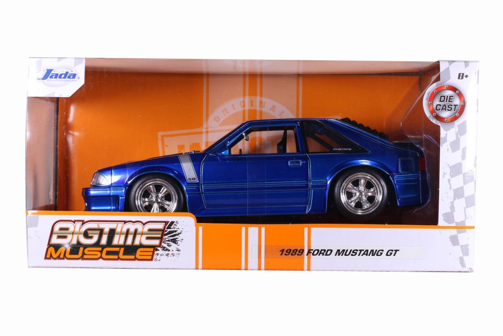 1989 Ford Mustang GT, Candy Blue - Jada Toys 31863/4 - 1/24 scale Diecast Model Toy Car